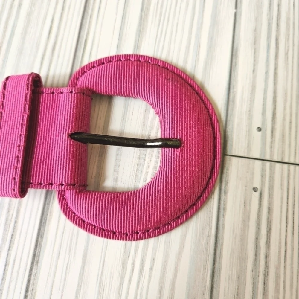 Yves Saint Laurent Rive Gauche Woven Cinch Waist Belt in Pink Size 28